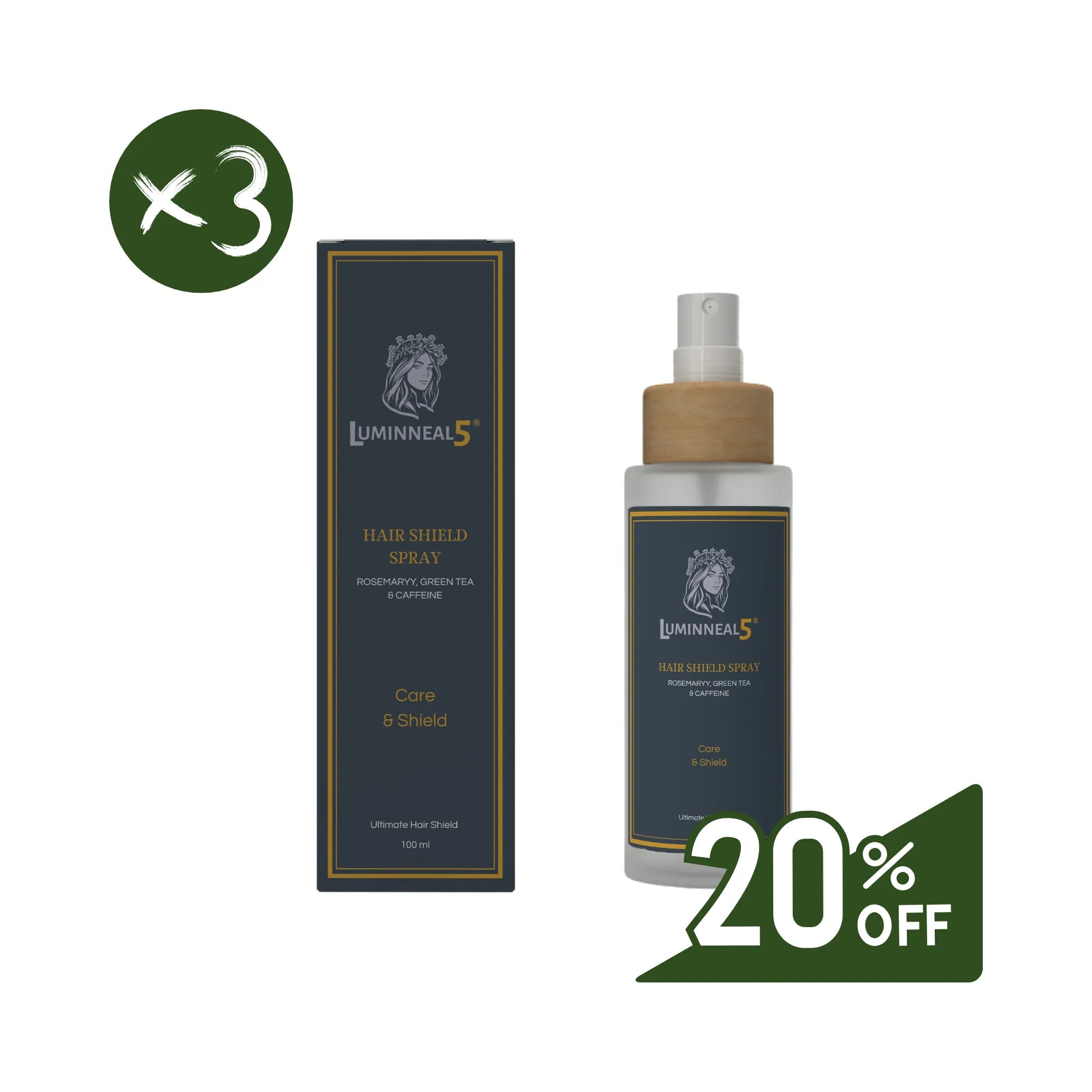 Luminneal5 Hair Shield Spray care product with packaging and spray bottle on a white background Luminneal5 De-Tangling hair Spray Hair-Care vpwvuf-su.myshopify.com Luminneal5 De-Tangling hair Spray Hair-Care vpwvuf-su.myshopify.com